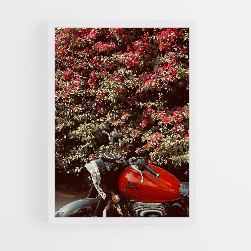 Poster Moto Fleurie – affiche Royal Enfield (vue 3)